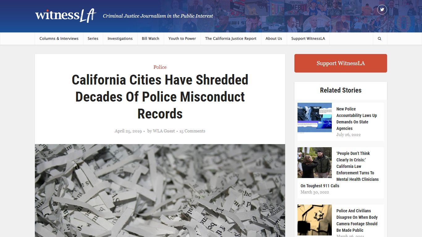 California Cities Have Shredded Decades of Police ...